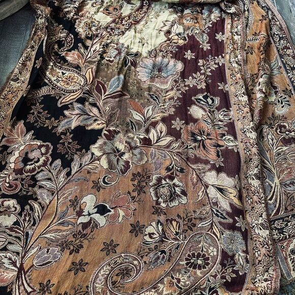 Pashmina Brown Fall Autumn Paisley Scarf Wrap Accessory - Picture 1 of 5